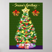 Poster voor kerstmis met kerstbomen