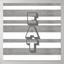 poster voor keuken met grijs en wit eten