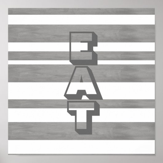 poster voor keuken met grijs en wit eten (Voorkant)