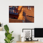 Poster voor kinderen, blauw en schaduwen, foto JLH (Thuiskantoor)