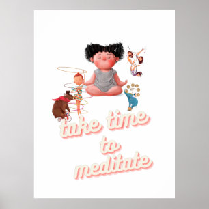 Poster voor kinderMeditatie Kunstruimte Decor