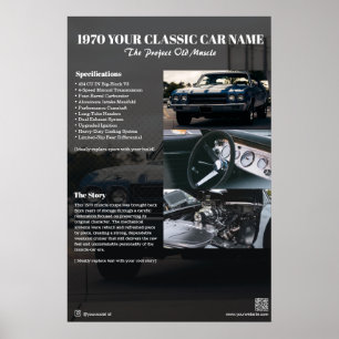 Poster voor klassieke auto-show displaybord