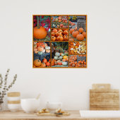 Poster voor kleurrijke pompoencollage (Keuken)