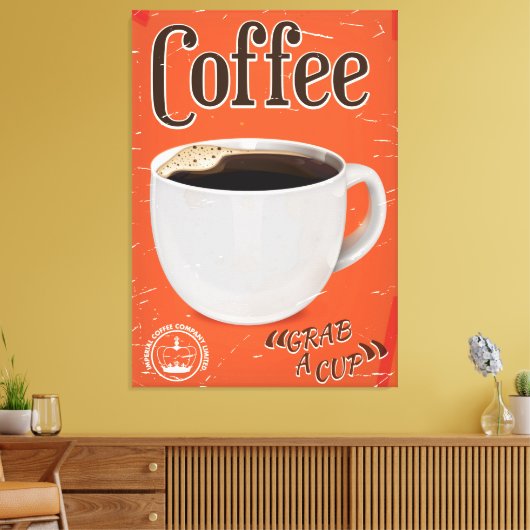 Poster voor  koffie canvas afdruk (Insitu (Woonkamer))
