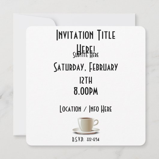 Poster voor  koffie kaart (Achterkant)