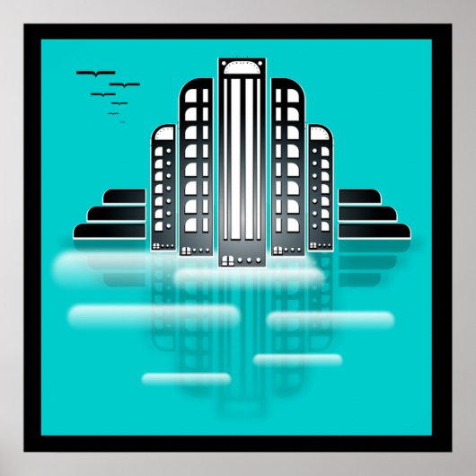 poster voor kunstdecocityscape (Voorkant)