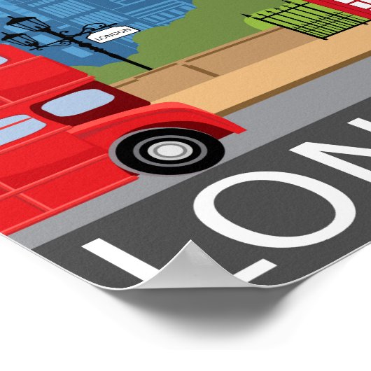 Poster voor kunstdrukretro uit Londen (Hoek)