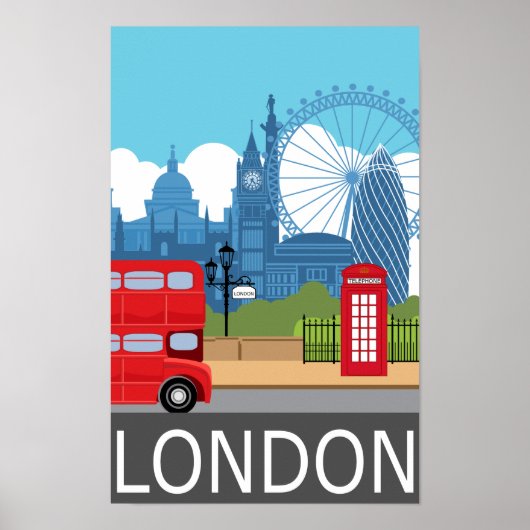 Poster voor kunstdrukretro uit Londen (Voorkant)