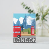 Poster voor kunstdrukretro uit Londen Briefkaart (Staand voorkant)