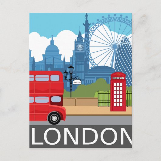 Poster voor kunstdrukretro uit Londen Briefkaart (Voorkant)
