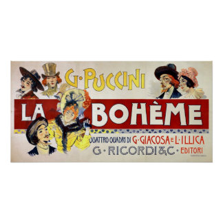 Poster voor La Bohème van Giacomo Puccini
