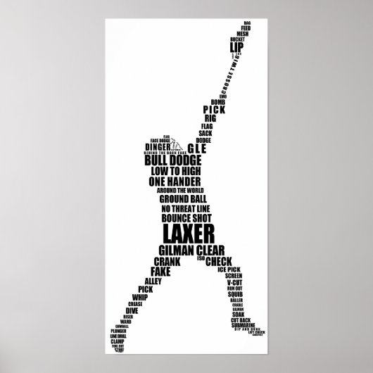 Poster voor Lacrosse Player Typografie (Voorkant)