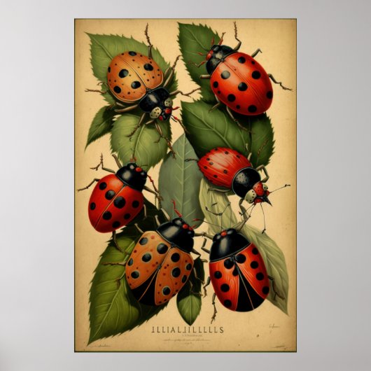 Poster voor Lady Bug - Tuinkunst afdrukken (Voorkant)