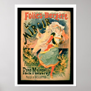 Poster voor "Le Miroir" in de Folies-Bergere, een