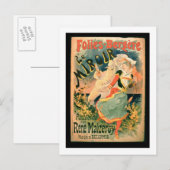 Poster voor "Le Miroir" in de Folies-Bergere, een  Briefkaart (Voorkant / Achterkant)