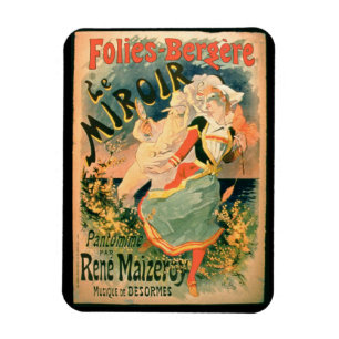 Poster voor "Le Miroir" in de Folies-Bergere, een  Magneet