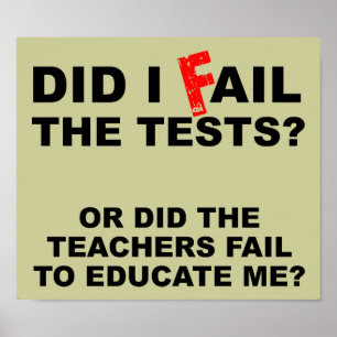 Poster voor leerlingwezen Fail Funny Sign