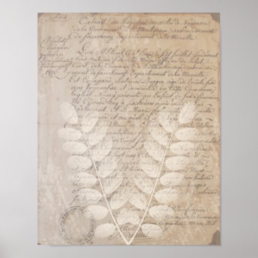 Poster voor Letter en Botanische Afdruk (Voorkant)