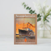 Poster voor lijnreizen tussen Noorwegen en Amerika Briefkaart (Staand voorkant)