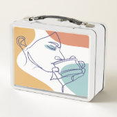 poster voor lijntekenkunst drink koffie (Achterkant)