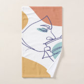 poster voor lijntekenkunst drink koffie bad handdoek (Handdoek)