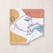 poster voor lijntekenkunst drink koffie bad handdoek (Wasdoekje)