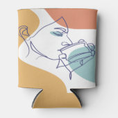 poster voor lijntekenkunst drink koffie blikjeskoeler (Voorkant)