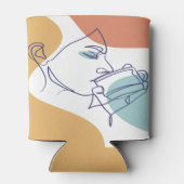 poster voor lijntekenkunst drink koffie blikjeskoeler (Achterkant)