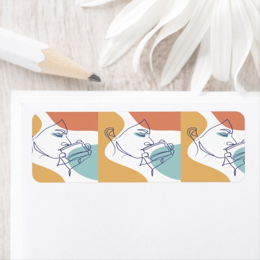 poster voor lijntekenkunst drink koffie etiket (Insitu)