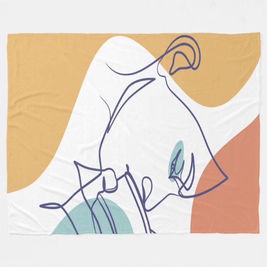 poster voor lijntekenkunst drink koffie fleece deken (Voorkant (Horizontaal))