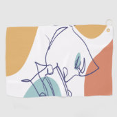 poster voor lijntekenkunst drink koffie golfhanddoek (Horizontaal)