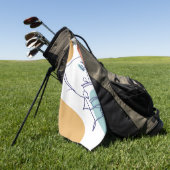 poster voor lijntekenkunst drink koffie golfhanddoek (Groen)