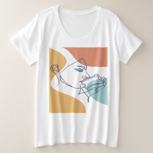 poster voor lijntekenkunst drink koffie grote maat t-shirt