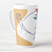 poster voor lijntekenkunst drink koffie latte mok (Linkerhoek)