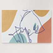 poster voor lijntekenkunst drink koffie legpuzzel (Horizontaal)