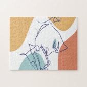 poster voor lijntekenkunst drink koffie legpuzzel (Horizontaal)