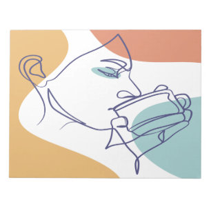 poster voor lijntekenkunst drink koffie notitieblok