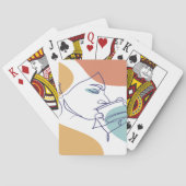 poster voor lijntekenkunst drink koffie pokerkaarten (Achterkant)