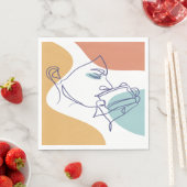 poster voor lijntekenkunst drink koffie servet (Insitu)