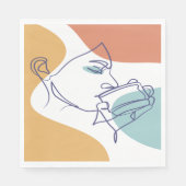 poster voor lijntekenkunst drink koffie servet (Voorkant)