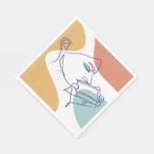 poster voor lijntekenkunst drink koffie servet (Hoek)