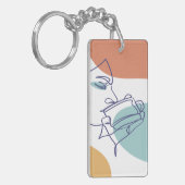 poster voor lijntekenkunst drink koffie sleutelhanger (Voorkant Links)