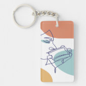 poster voor lijntekenkunst drink koffie sleutelhanger (Voorkant)