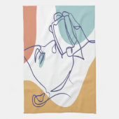 poster voor lijntekenkunst drink koffie theedoek (Verticaal)