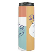 poster voor lijntekenkunst drink koffie thermosbeker (Achterkant)