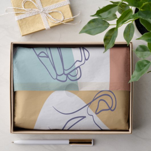 poster voor lijntekenkunst drink koffie tissuepapier (Geschenk)