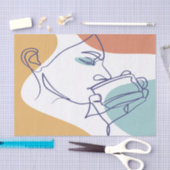 poster voor lijntekenkunst drink koffie tissuepapier (Craft)