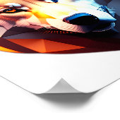 Poster voor low Poly Wolf Face-ontwerp (Hoek)