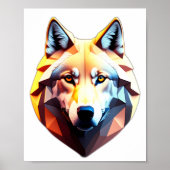 Poster voor low Poly Wolf Face-ontwerp (Voorkant)