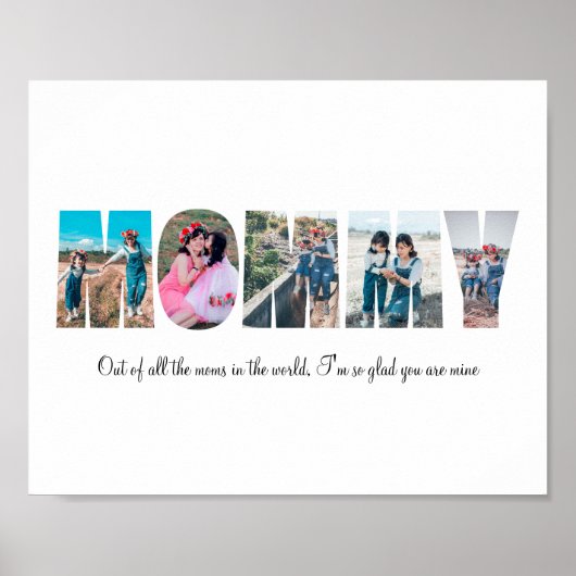 Poster voor mammie fotocollage (Voorkant)